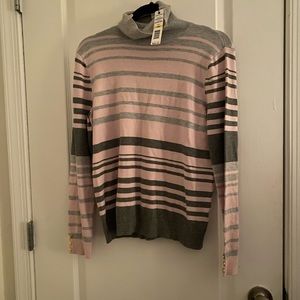 Joseph A. Turtleneck Striped Sweater